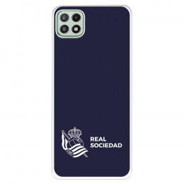 Funda para Samsung Galaxy A22 5G del Real Sociedad de Fútbol Real fondo azul oscuro  - Licencia Oficial Real Sociedad de Fútbol