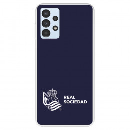 Funda para Samsung Galaxy A13 4G del Real Sociedad de Fútbol Real fondo azul oscuro  - Licencia Oficial Real Sociedad de Fútbol