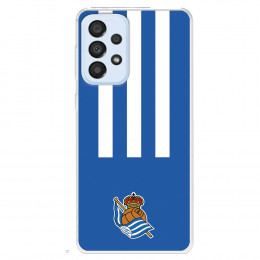 Funda para Samsung Galaxy A33 5G del Real Sociedad de Fútbol Real rayas verticales  - Licencia Oficial Real Sociedad de Fútbol