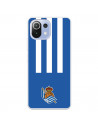 Funda para Xiaomi Mi 11 Lite del Real Sociedad de Fútbol Real rayas verticales  - Licencia Oficial Real Sociedad de Fútbol