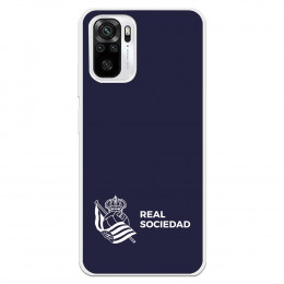 Funda para Xiaomi Redmi Note 10 del Real Sociedad de Fútbol Real fondo azul oscuro  - Licencia Oficial Real Sociedad de Fútbol