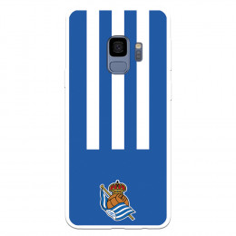Funda para Samsung Galaxy S9 del Real Sociedad de Fútbol Real rayas verticales  - Licencia Oficial Real Sociedad de Fútbol