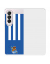 Funda para Samsung Galaxy Z Fold3 del Real Sociedad de Fútbol Real rayas verticales  - Licencia Oficial Real Sociedad de Fútbol