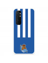 Funda para Xiaomi Mi Note 10 Lite del Real Sociedad de Fútbol Real rayas verticales  - Licencia Oficial Real Sociedad de Fútbol