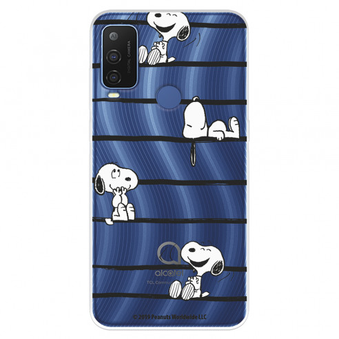Funda para Alcatel 1 L Pro Oficial de Peanuts Snoopy rayas - Snoopy