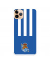 Funda para iPhone 11 Pro Max del Real Sociedad de Fútbol Real rayas verticales  - Licencia Oficial Real Sociedad de Fútbol