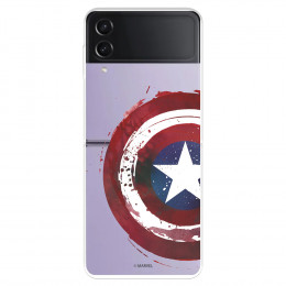Funda para Samsung Galaxy Z Flip4 Oficial de Marvel Capitán América Escudo Transparente - Marvel