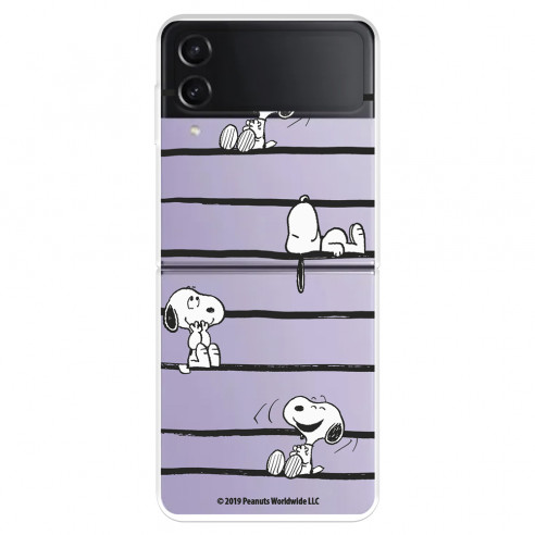 Funda para Samsung Galaxy Z Flip4 Oficial de Peanuts Snoopy rayas - Snoopy