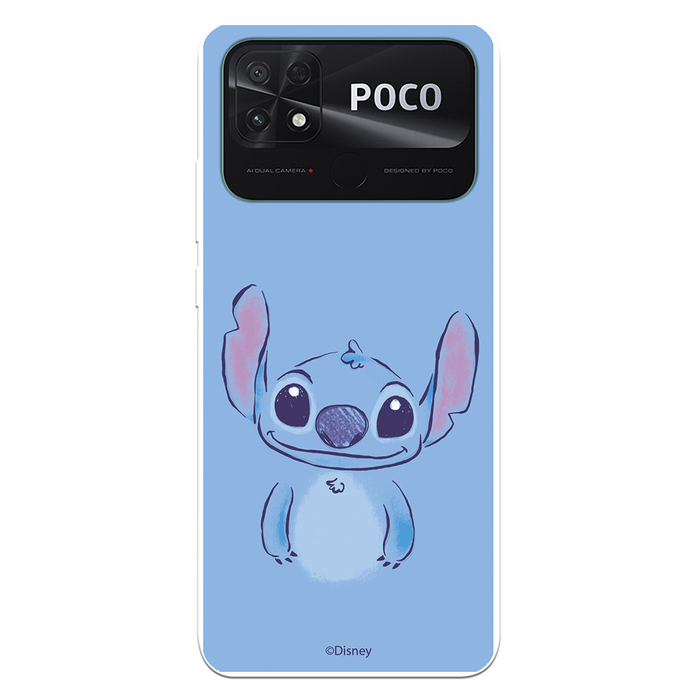 Funda para Xiaomi Redmi Note 9 Pro Oficial de Disney Stitch Azul