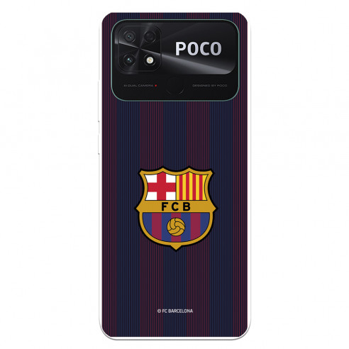 Funda para Xiaomi Poco C40 del FC Barcelona Rayas Blaugrana  - Licencia Oficial FC Barcelona