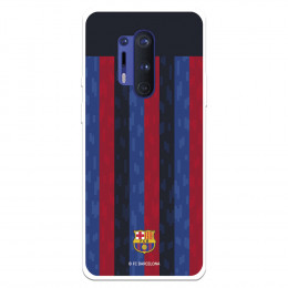Funda para OnePlus 8 Pro del FC Barcelona Fondo Rayas Verticales  - Licencia Oficial FC Barcelona