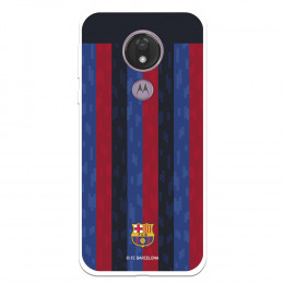 Funda para Motorola Moto G7 Power del FC Barcelona Fondo Rayas Verticales  - Licencia Oficial FC Barcelona