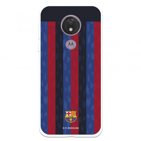 Funda para Motorola Moto G7 Power del FC Barcelona Fondo Rayas Verticales  - Licencia Oficial FC Barcelona