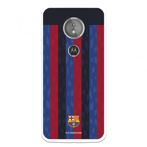 Funda para Motorola Moto E5 del FC Barcelona Fondo Rayas Verticales  - Licencia Oficial FC Barcelona