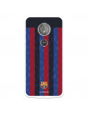 Funda para Motorola Moto E5 del FC Barcelona Fondo Rayas Verticales  - Licencia Oficial FC Barcelona