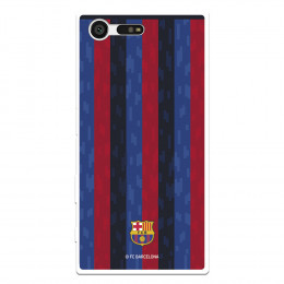 Funda para Sony Xperia X Compact del FC Barcelona Fondo Rayas Verticales  - Licencia Oficial FC Barcelona