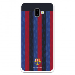 Funda para Samsung Galaxy J6 Plus del FC Barcelona Fondo Rayas Verticales  - Licencia Oficial FC Barcelona