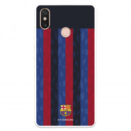 Funda para Xiaomi Mi Max 3 del FC Barcelona Fondo Rayas Verticales  - Licencia Oficial FC Barcelona