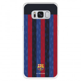 Funda para Samsung Galaxy S8 Plus del FC Barcelona Fondo Rayas Verticales  - Licencia Oficial FC Barcelona