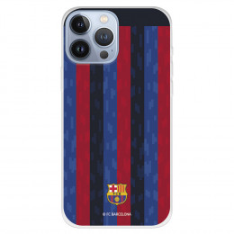 Funda para iPhone 13 Pro Max del FC Barcelona Fondo Rayas Verticales  - Licencia Oficial FC Barcelona