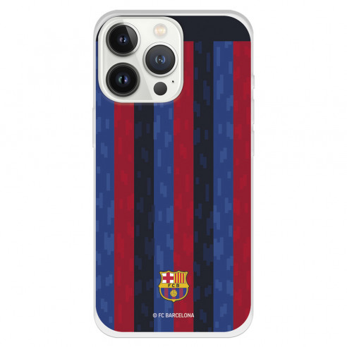 Funda para iPhone 13 Pro del FC Barcelona Fondo Rayas Verticales  - Licencia Oficial FC Barcelona