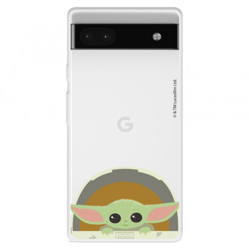 Funda para Google Pixel 6A Oficial de Star Wars Baby Yoda Sonrisas - The Mandalorian