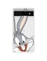 Funda para Google Pixel 6A Oficial de Warner Bros Bugs Bunny Silueta Transparente - Looney Tunes