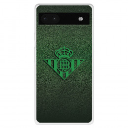 Funda para Google Pixel 6A del Real Betis Balompié Escudo Verde Fondo trama  - Licencia Oficial Real Betis Balompié