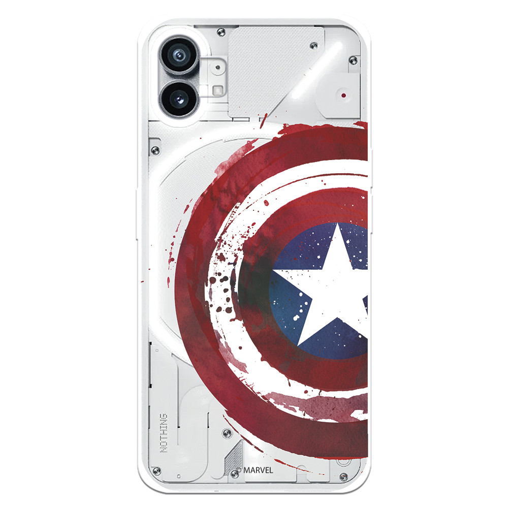 Funda para Nothing Phone 1 Oficial de Marvel Capitán América Escudo  Transparente - Marvel