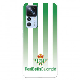 Funda para Xiaomi 12T del Real Betis Balompié Fondo Rayas Verdiblancas  - Licencia Oficial Real Betis Balompié