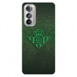Funda para Motorola edge 30 del Real Betis Balompié Escudo Verde Fondo trama  - Licencia Oficial Real Betis Balompié