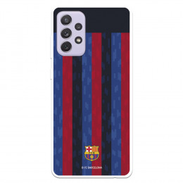 Funda para Samsung Galaxy A72 4G del FC Barcelona Fondo Rayas Verticales - Licencia Oficial FC Barcelona