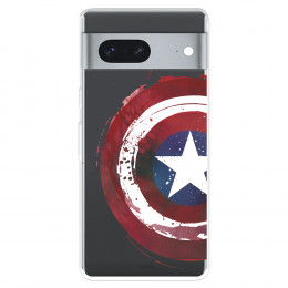 Funda para Google Pixel 7 5G Oficial de Marvel Capitán América Escudo Transparente - Marvel