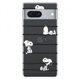 Funda para Google Pixel 7 5G Oficial de Peanuts Snoopy rayas - Snoopy
