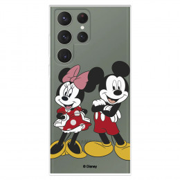Funda para Samsung Galaxy S23 Ultra Oficial de Disney Mickey y Minnie Posando - Clásicos Disney