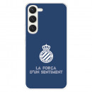 Funda para Samsung Galaxy S23 del RCD Espanyol Escudo Fondo Azul  - Licencia Oficial RCD Espanyol