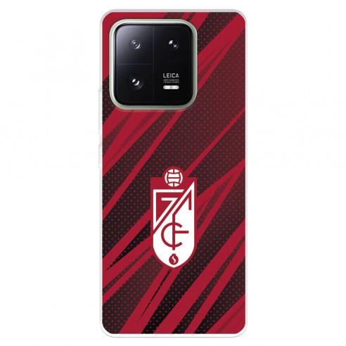 Funda para Xiaomi 13 Pro del Granada CF Escudo - Líneas Rojas y Negras  - Licencia Oficial Granada CF
