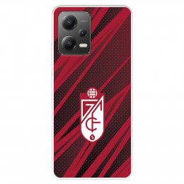 Funda para Xiaomi Poco X5 5G del Granada CF Escudo - Líneas Rojas y Negras  - Licencia Oficial Granada CF