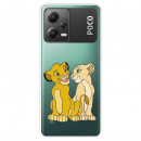 Funda para Xiaomi Poco X5 5G Oficial de Disney Simba y Nala Silueta - El Rey León