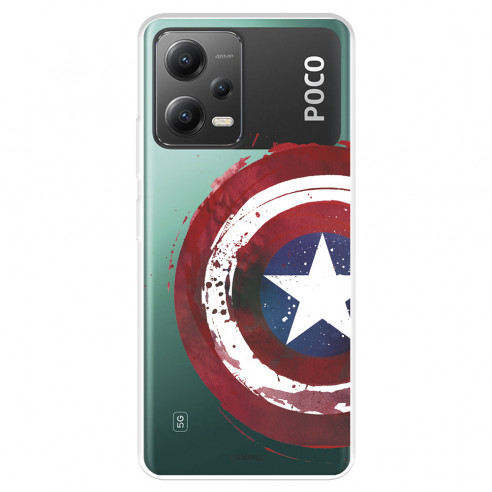 Funda para Xiaomi Poco X5 5G Oficial de Marvel Capitán América Escudo Transparente - Marvel
