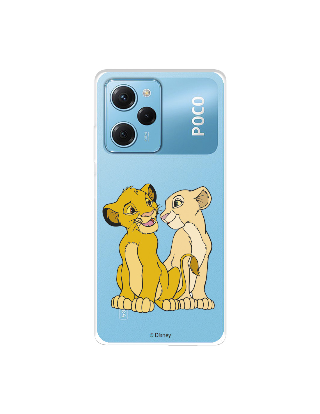 Funda para Xiaomi Redmi 9AT Oficial de Disney Simba y Nala Silueta