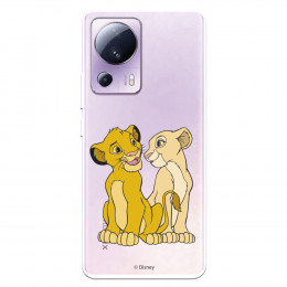 Funda para Xiaomi Mi 13 Lite Oficial de Disney Simba y Nala Silueta - El Rey León