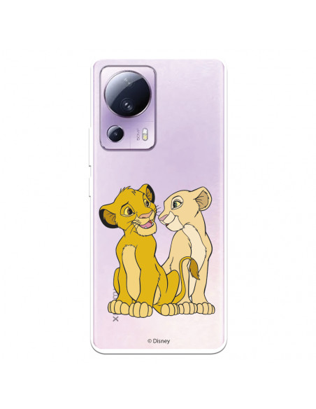 Funda para Xiaomi Redmi Note 10 5G Oficial de Disney Simba y Nala Silueta -  El Rey León
