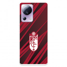 Funda para Xiaomi Mi 13 Lite del Granada CF Escudo - Líneas Rojas y Negras  - Licencia Oficial Granada CF