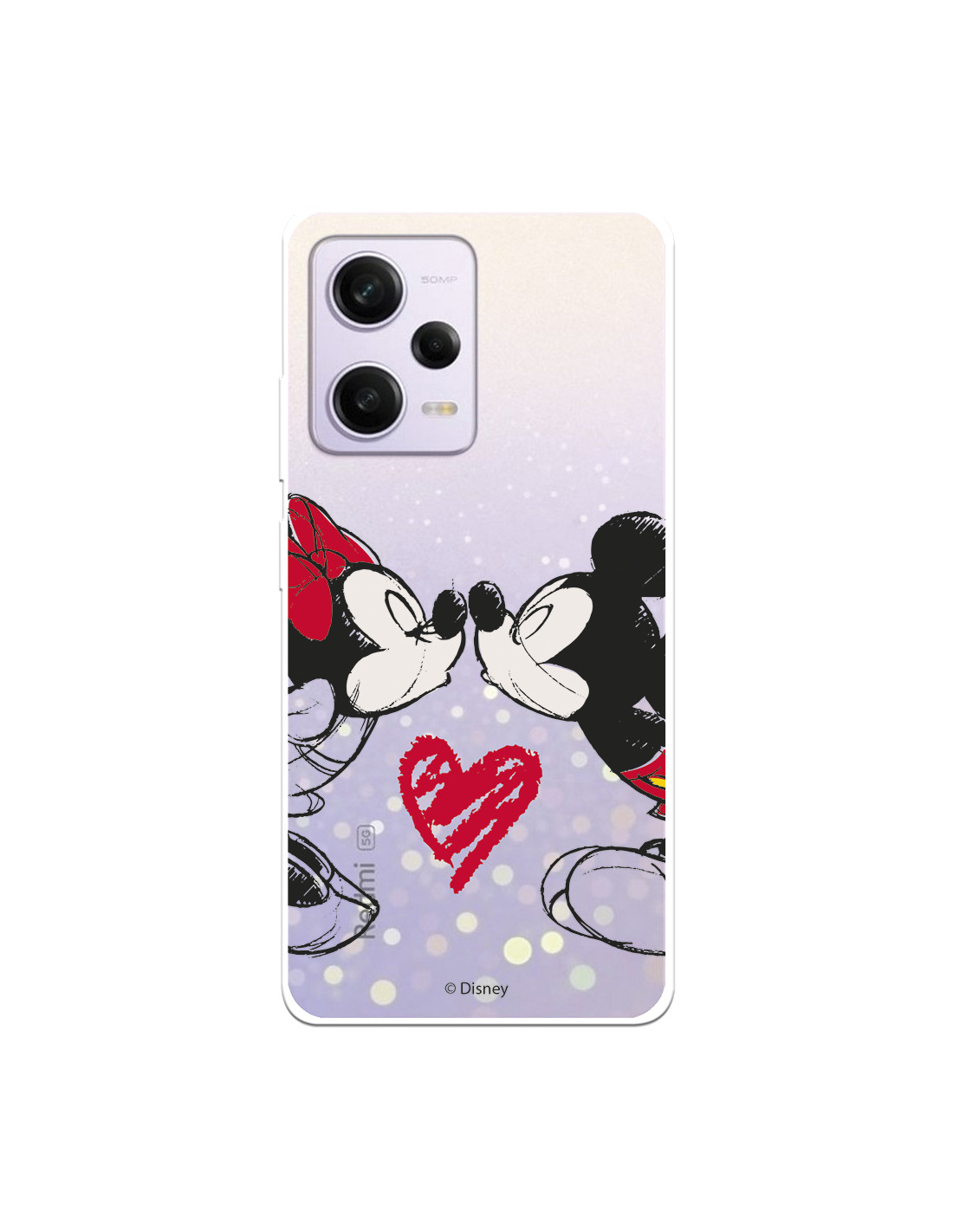 Funda para Xiaomi Redmi Note 12 Pro 5G Oficial de Disney Mickey y Minnie  Beso - Clásicos Disney