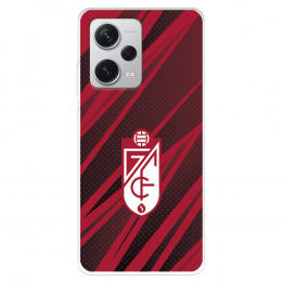Funda para Xiaomi Redmi Note 12 Pro Plus del Granada CF Escudo - Líneas Rojas y Negras  - Licencia Oficial Granada CF