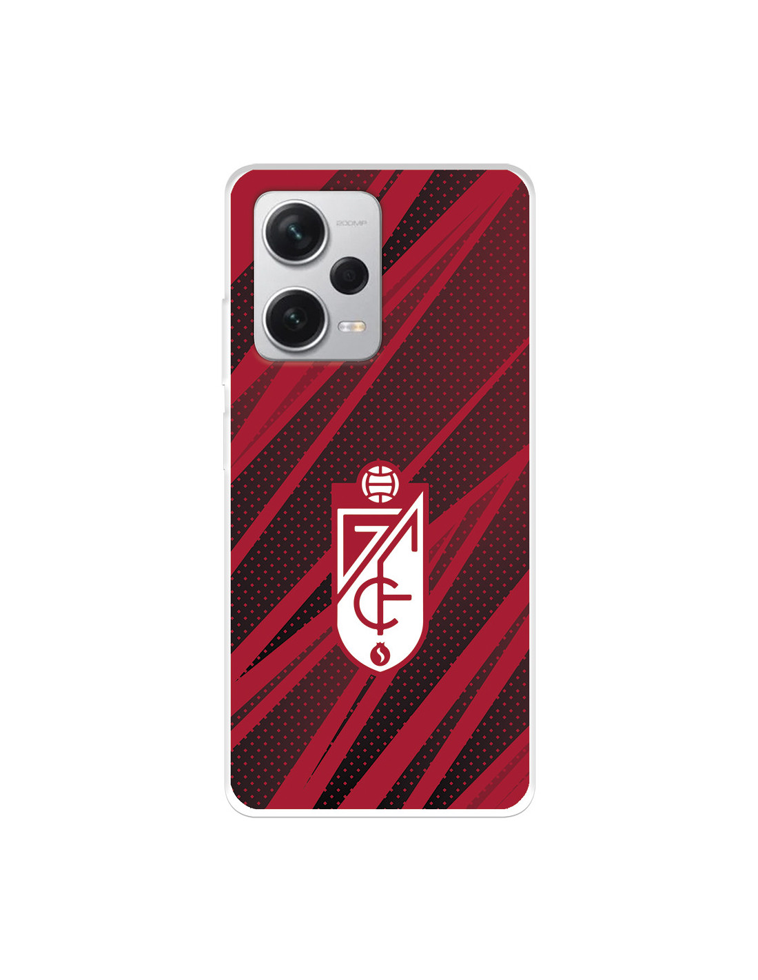 Funda para Xiaomi Redmi Note 12 Pro Plus del Granada CF Escudo - Líneas  Rojas y Negras - Licencia Oficial Granada CF