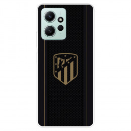Funda para Xiaomi Redmi Note 12 4G del Atlético de Madrid Escudo Dorado Fondo Negro  - Licencia Oficial Atlético de Madrid