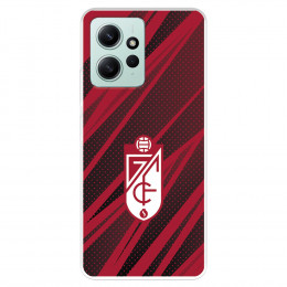 Funda para Xiaomi Redmi Note 12 4G del Granada CF Escudo - Líneas Rojas y Negras  - Licencia Oficial Granada CF
