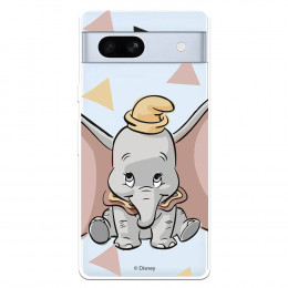 Funda para Google Pixel 7A Oficial de Disney Dumbo Silueta Transparente - Dumbo